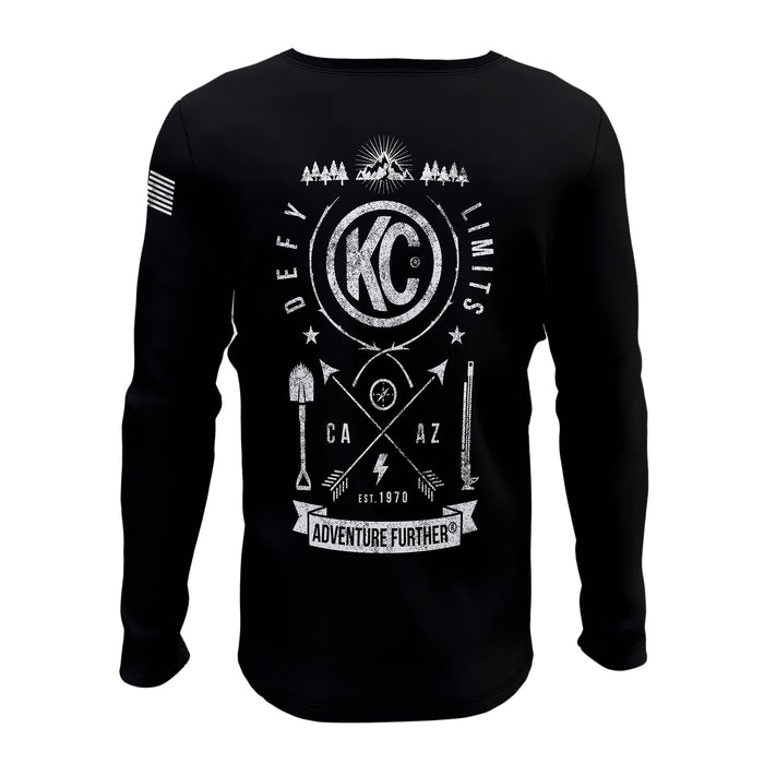 KC HiLiTES 70590 KC T-Shirt Long Sleeve Trailblazer Defy Limits Camping Graphic Black Small - Truck Part Superstore