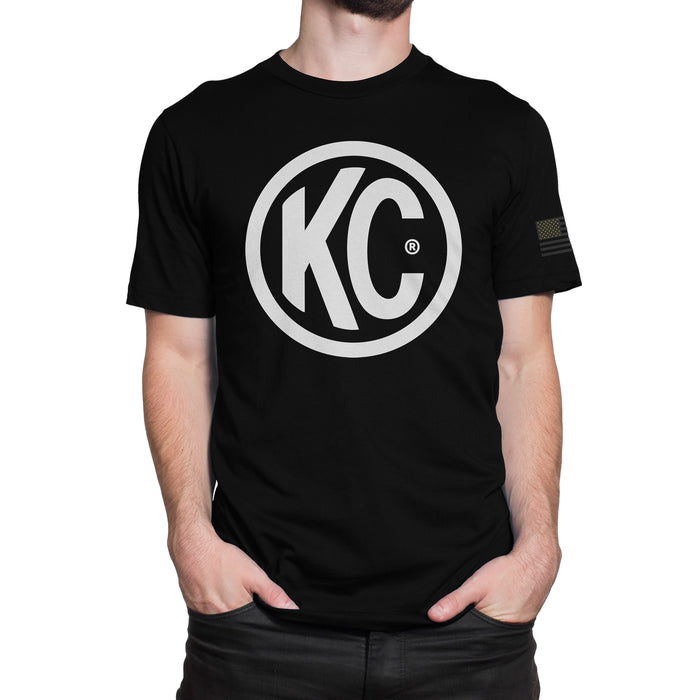 KC HiLiTES 70609 KC Classic White Logo Tee Shirt - Black - X-Large - Truck Part Superstore
