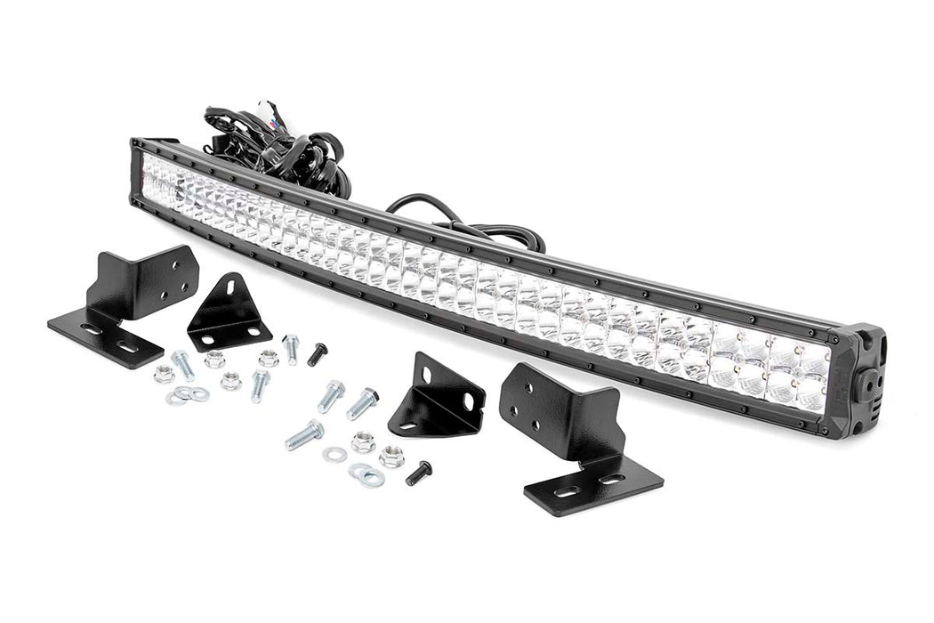 Rough Country 70681DRL Ford 40 Inch Curved LED Light Bar Bumper Kit Chrome Series w/White DRL 11-16 F-250 Super Duty Rough Country - Truck Part Superstore