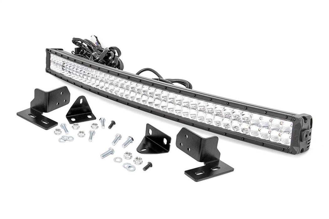 Rough Country 70681DRL Ford 40 Inch Curved LED Light Bar Bumper Kit Chrome Series w/White DRL 11-16 F-250 Super Duty Rough Country - Truck Part Superstore