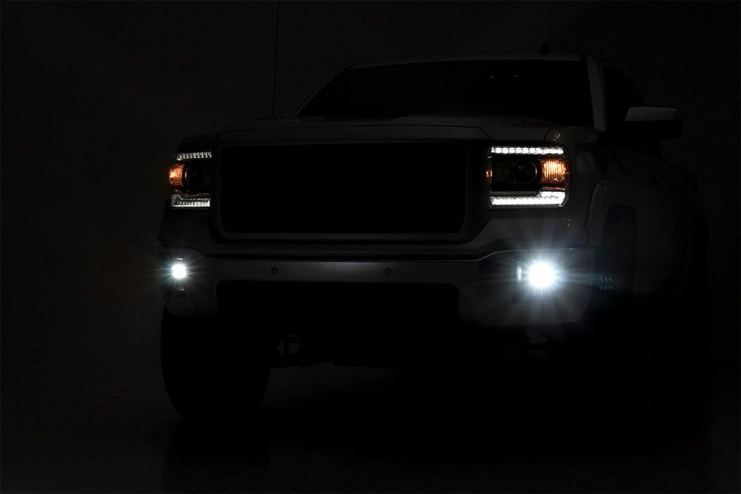 Rough Country 70689 2 Inch Cree LED Fog Light Kit Black Series 14-15 Sierra 1500 Rough Country - Truck Part Superstore
