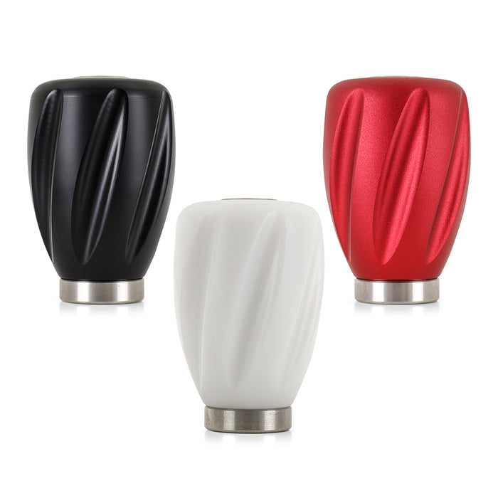 Mishimoto MMSK-TWST-WH Mishimoto Weighted Steel Core Shift Knob, Twist, White - Truck Part Superstore
