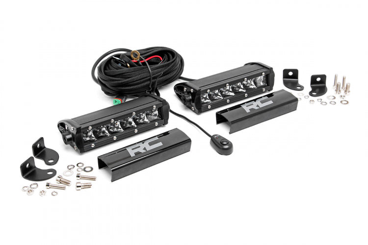 Rough Country 70706 6 Inch CREE LED Light Bars Pair Chrome Series Rough Country - Truck Part Superstore