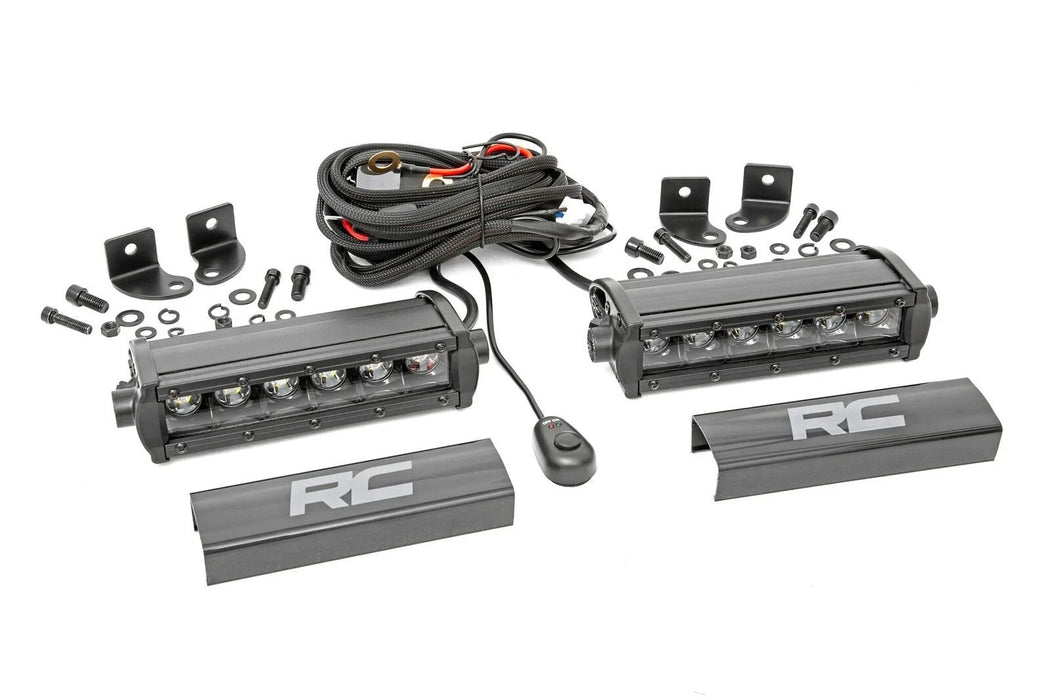 Rough Country 70706BL 6 Inch CREE LED Light Bars Pair Black Series Rough Country - Truck Part Superstore
