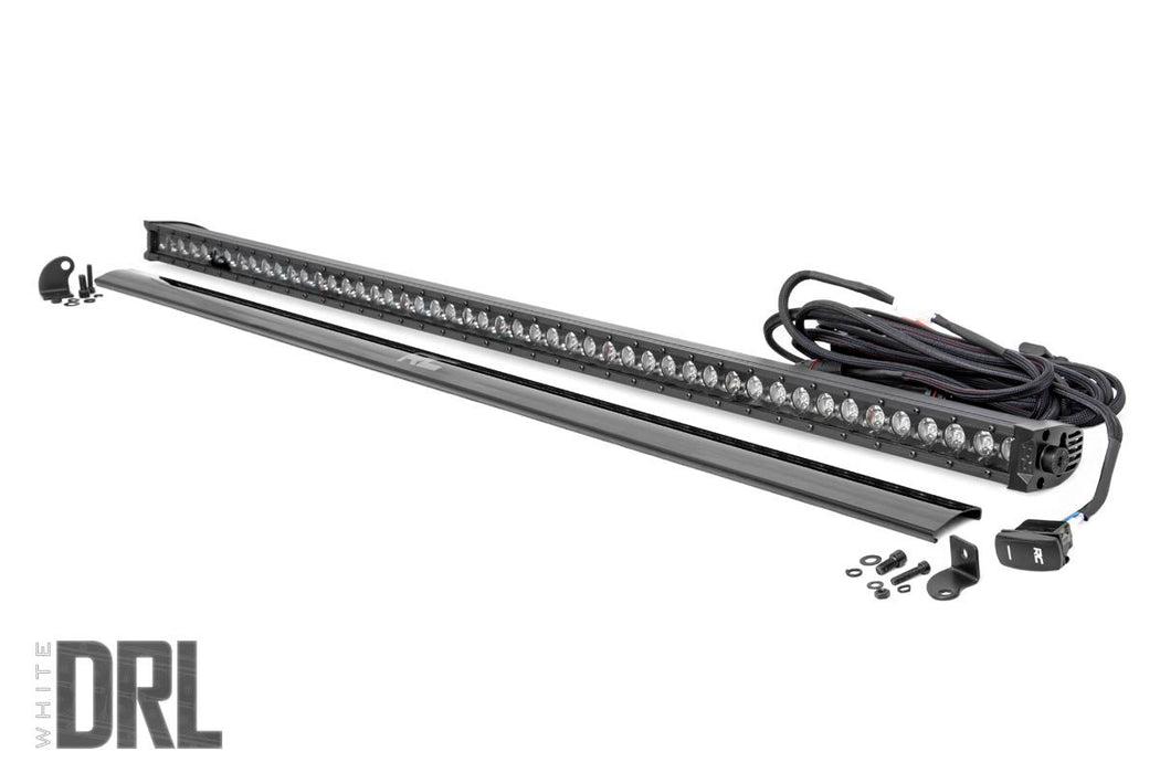 Rough Country 70750BLDRL 50 Inch Straight CREE LED Light Bar Single Row Black Series w/Cool White DRL Rough Country - Truck Part Superstore