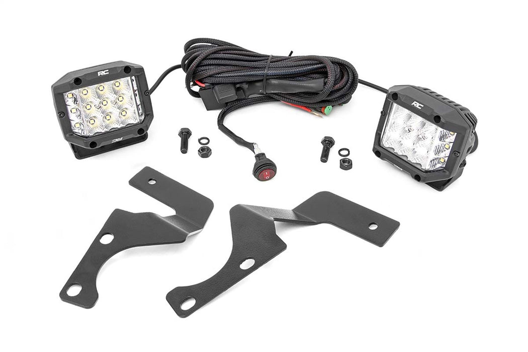 Rough Country 70793 Toyota 4Runner 3 Inch Wide Angle LED Lower Windshield Ditch Kit 3 Inch Osram Wide Angle LED For 10-Pres 4Runner Rough Country - Truck Part Superstore