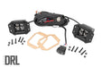 Rough Country 70803BLKDRL 2 Inch Square Flush Mount Cree LED Lights Pair Black Series w/Cool White DRL Rough Country - Truck Part Superstore
