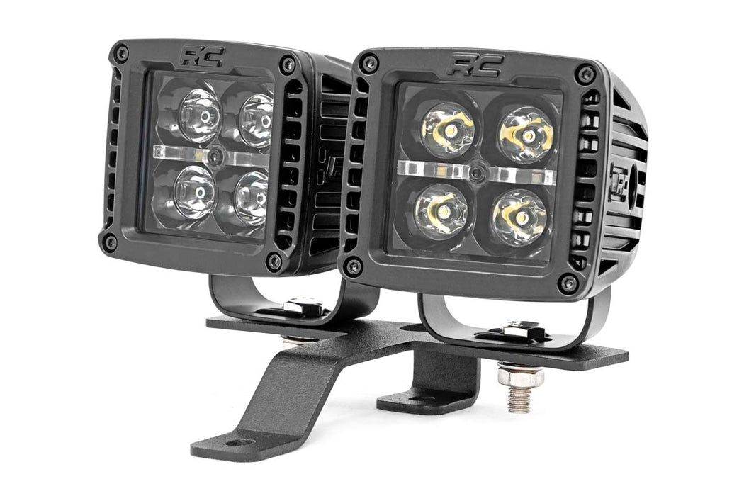 Rough Country 70824 Jeep Quad LED Light Pod KitBlack Series w/White DRL 18-20 JL/20 Gladiator Rough Country - Truck Part Superstore