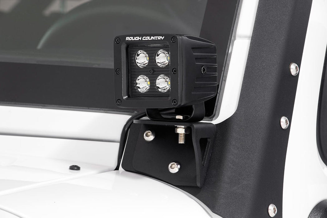 Rough Country 70044 Jeep Lower Windshield Light Mounts 07-18 Wrangler JK For Rough Country 70903, 70903BL, 70804 Rough Country - Truck Part Superstore