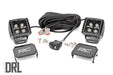 Rough Country 70903BLKDRL 2 Inch Square Cree LED Lights Pair Black Series w/Cool White DRL Rough Country - Truck Part Superstore
