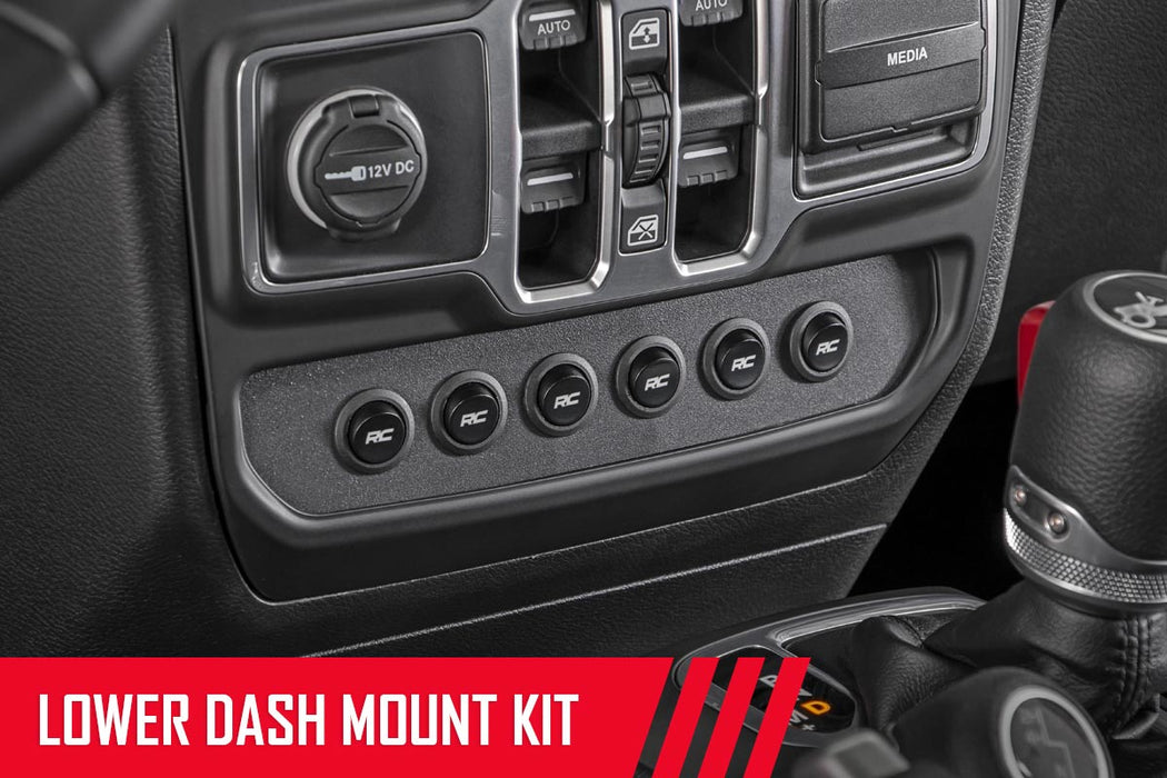 Rough Country 70964 MLC-6 Multiple Light Controller Lower Dash Mount Kit 18-20 Wrangler JL, 20 Gladiator JT Rough Country - Truck Part Superstore