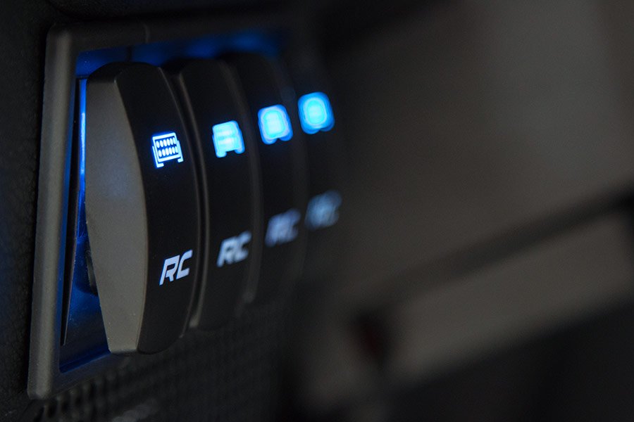 Rough Country 709B-4 Rocker Switch Housing Kit 4 Switches Black Plastic Rough Country - Truck Part Superstore