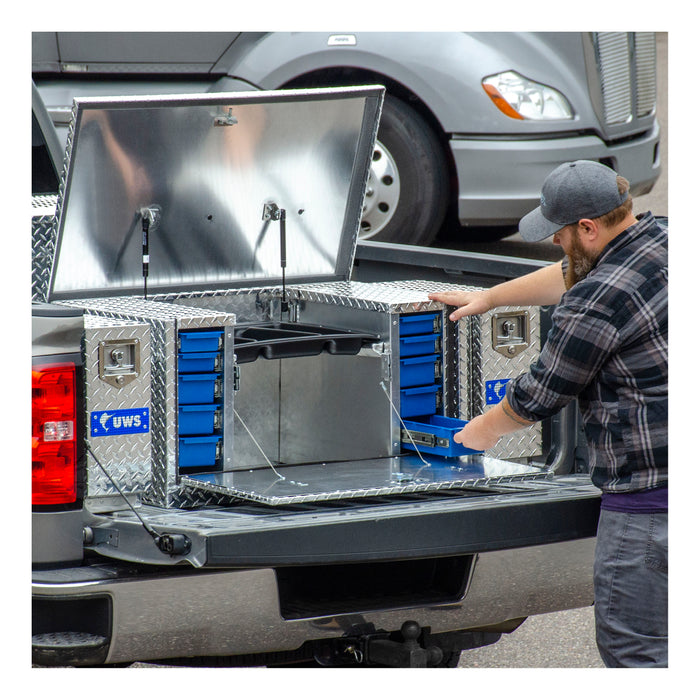 UWS TBC-38-DS Bright Aluminum 38in. Utility Chest Box with Drawers - Truck Part Superstore