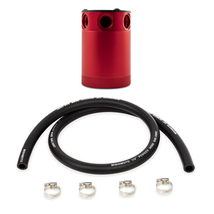 Mishimoto MMBCC-CBTHR-RD Mishimoto Compact Baffled Oil Catch Can, 3-Port - Truck Part Superstore