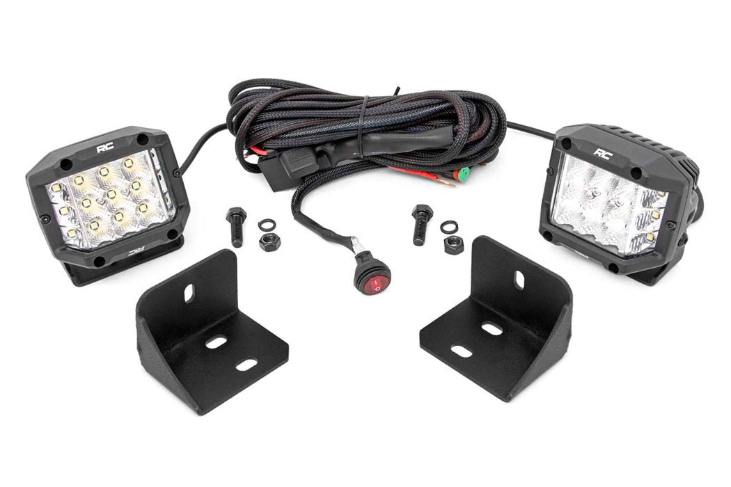 Rough Country 71024 Can-Am Defender Rear Facing 3 Inch Chrome Series LED Kit 16-20 Defender Rough Country - Truck Part Superstore