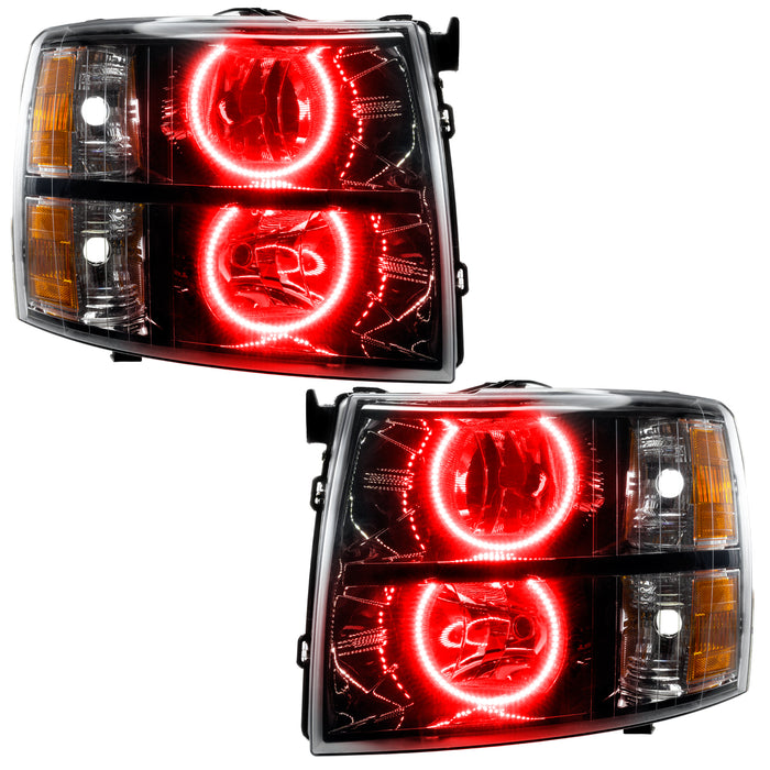 Oracle Lighting 7105-003 SMD Pre-Assembled Headlights, Black, Round Style, Red - Truck Part Superstore