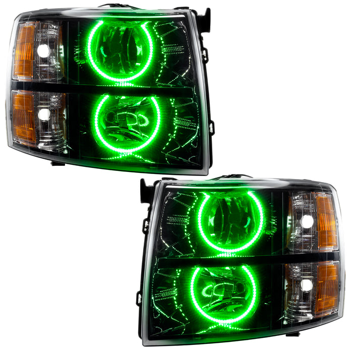 Oracle Lighting 7105-004 SMD Pre-Assembled Headlights, Black, Round Style, Green - Truck Part Superstore