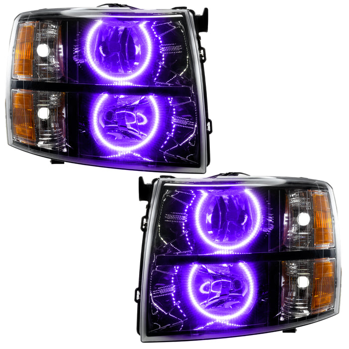Oracle Lighting 7105-007 SMD Pre-Assembled Headlights, Black, Round Style, UV/Purple - Truck Part Superstore