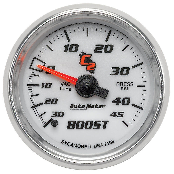 AutoMeter 7108 GAUGE; VAC/BOOST; 2 1/16in.; 30INHG-45PSI; MECHANICAL; C2 - Truck Part Superstore