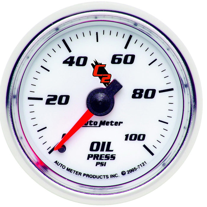 AutoMeter 7121 GAUGE; OIL PRESSURE; 2 1/16in.; 100PSI; MECHANICAL; C2 - Truck Part Superstore