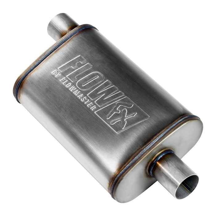 Flowmaster 71225 FlowFX Muffler; 2.25 Offset In/2.25 Center Out; Clamp On; 409 Stainless Steel; - Truck Part Superstore