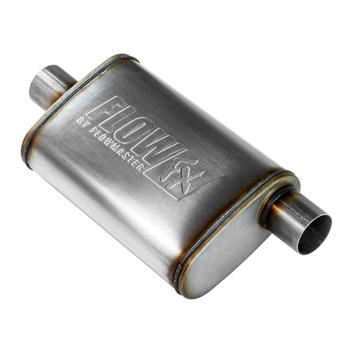 Flowmaster 71226 FlowFX Muffler; 2.5 Offset In/2.5 Center Out; Clamp On; 409 Stainless Steel; - Truck Part Superstore