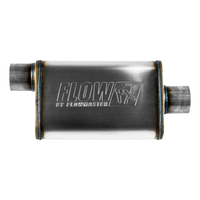 Flowmaster 71229 FlowFX Muffler; 3 Offset In/3 Center Out; Clamp On; 409 Stainless Steel; - Truck Part Superstore