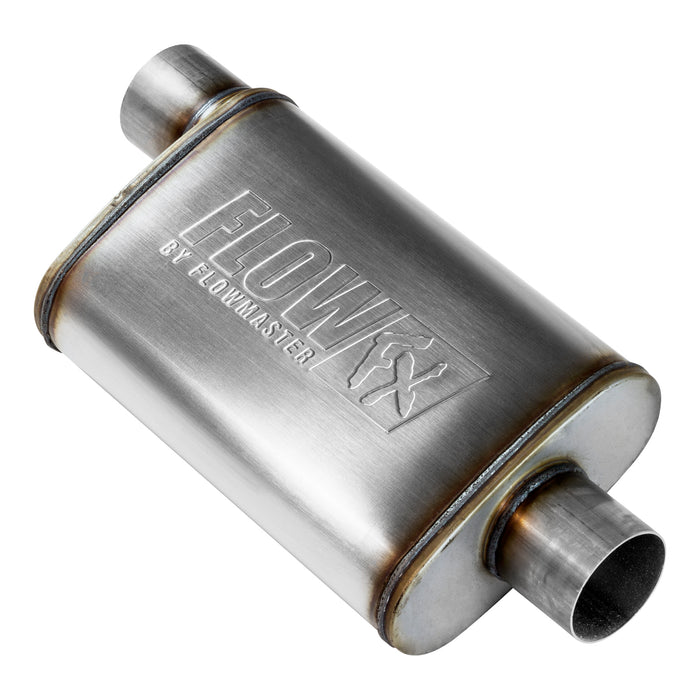 Flowmaster 71229 FlowFX Muffler; 3 Offset In/3 Center Out; Clamp On; 409 Stainless Steel; - Truck Part Superstore