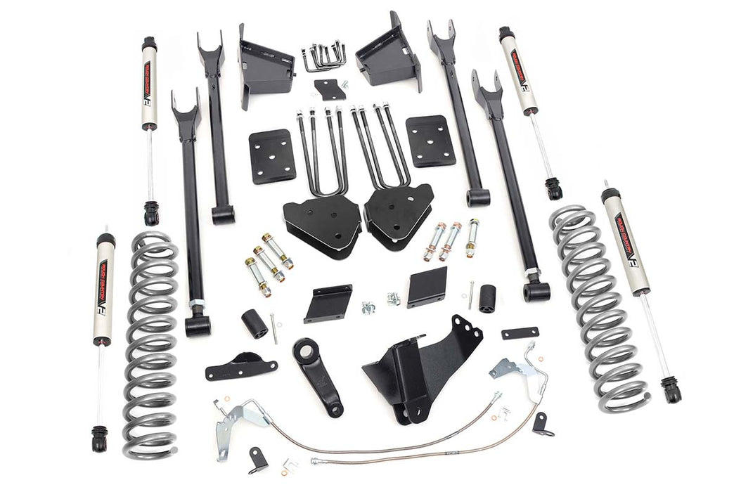 Rough Country 56570 6 Inch Ford 4-Link Suspension Lift Kit Rear Overload Springs w/V2 Shocks 11-14 F-250 4WD Rough Country - Truck Part Superstore