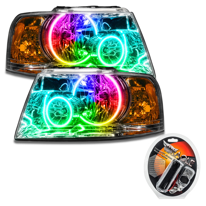 Oracle Lighting 7153-330 SMD Pre-Assembled Headlights, Chrome Bezel, ColorSHIFT - Truck Part Superstore