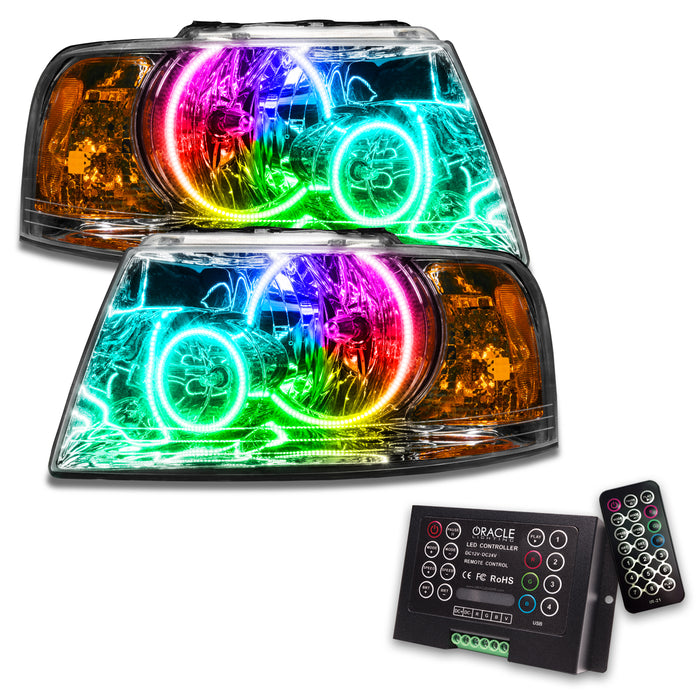 Oracle Lighting 7153-333 SMD Pre-Assembled Headlights, Chrome Bezel, ColorSHIFT 2.0 - Truck Part Superstore