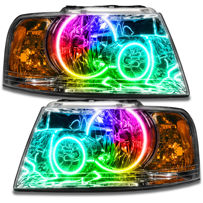 Oracle Lighting 7153-334 SMD Pre-Assembled Headlights, Chrome Bezel, ColorSHIFT - No Controller - Truck Part Superstore