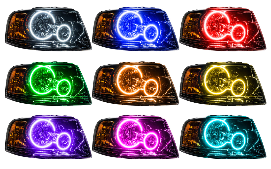 Oracle Lighting 7154-330 SMD Pre-Assembled Headlights, Black Bezel, ColorSHIFT - Truck Part Superstore