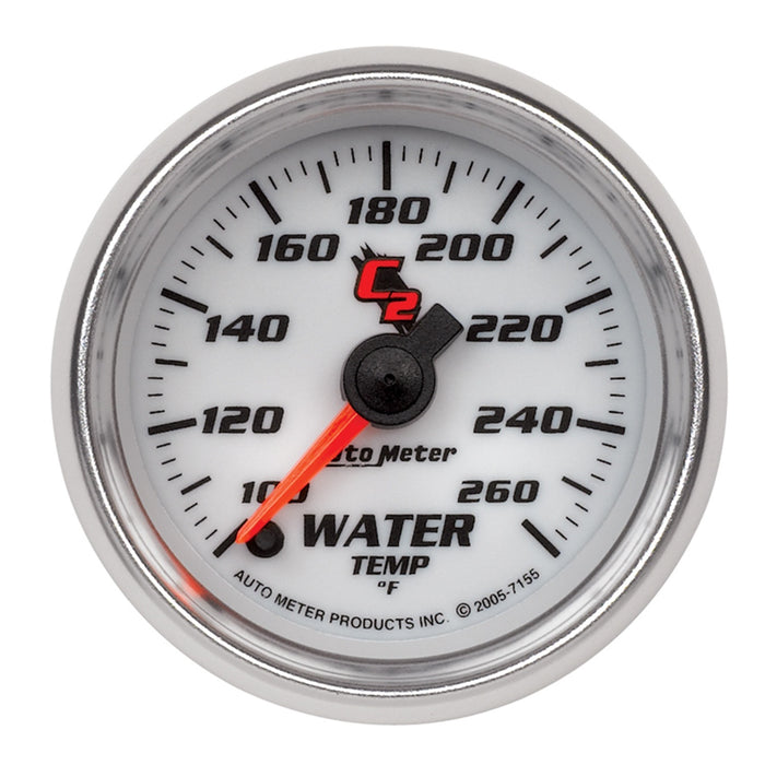 AutoMeter 7155 GAUGE; WATER TEMP; 2 1/16in.; 100-260deg.F; DIGITAL STEPPER MOTOR; C2 - Truck Part Superstore
