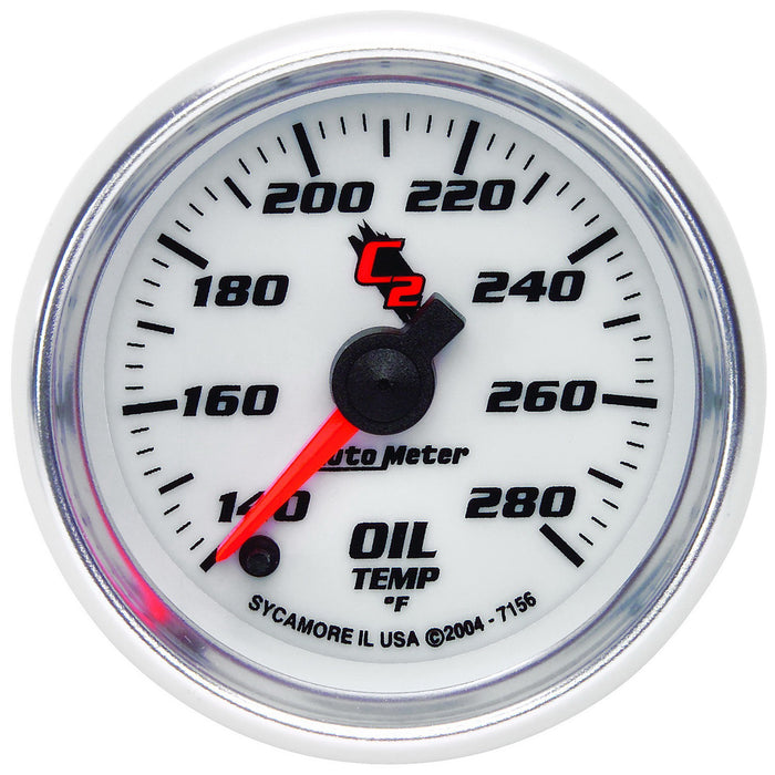 AutoMeter 7156 GAUGE; OIL TEMP; 2 1/16in.; 140-280deg.F; DIGITAL STEPPER MOTOR; C2 - Truck Part Superstore