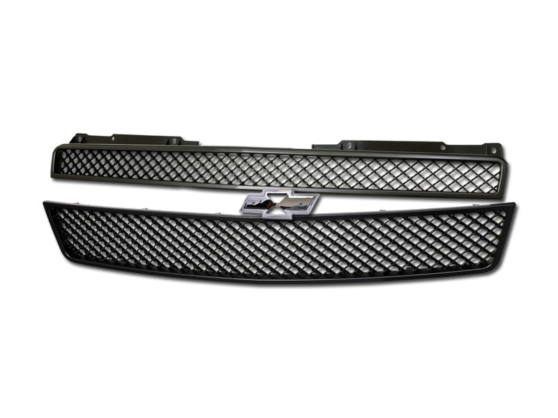 Armordillo USA 7166004 2007-2012 Chevy Tahoe 2Pcs Mesh Style Front Grille (Matte Black) - Truck Part Superstore