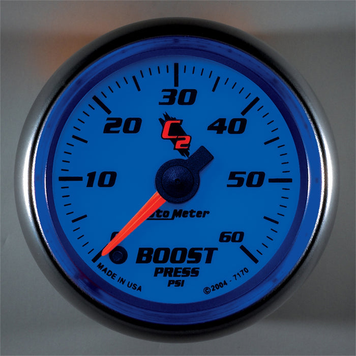 AutoMeter 7170 GAUGE; BOOST; 2 1/16in.; 60PSI; DIGITAL STEPPER MOTOR; C2 - Truck Part Superstore
