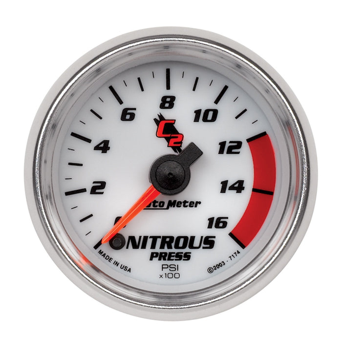 AutoMeter 7174 GAUGE; NITROUS PRESSURE; 2 1/16in.; 1600PSI; DIGITAL STEPPER MOTOR; C2 - Truck Part Superstore