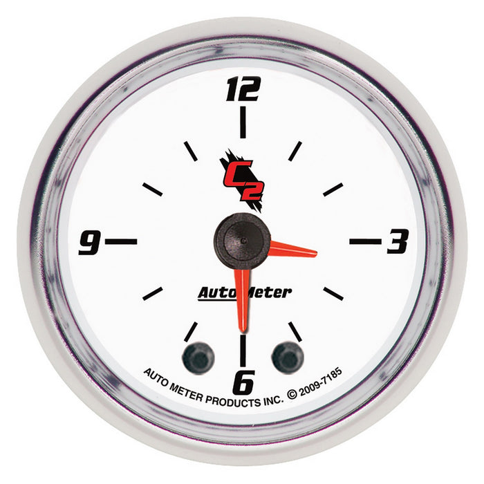 AutoMeter 7185 GAUGE; CLOCK; 2 1/16in.; 12HR; ANALOG; C2 - Truck Part Superstore