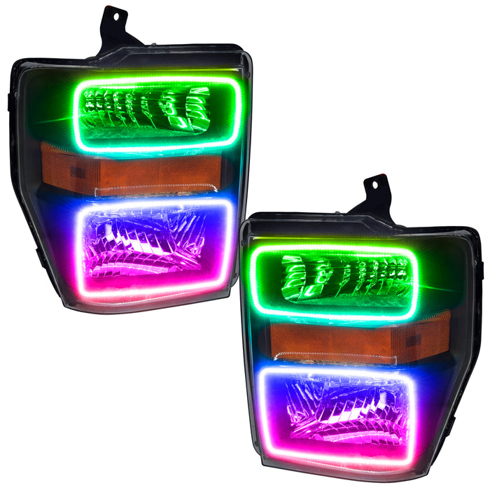 Oracle Lighting 7190-330 SMD Pre-Assembled Headlights, Black Bezel, ColorSHIFT - Truck Part Superstore