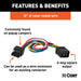 CURT 58034 6-Way Square Connector Plug/Socket with 12in. Wires (Packaged) - Truck Part Superstore