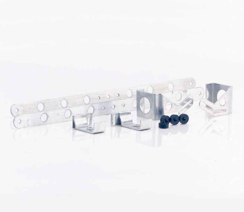 Be Cool 72045 Aluminum Upper and Lower Mounting Brackets for Shrouded Dual 11 Inch Fan Installation on 17 Inch Tall Crossflow Radiator (Set of 6) Be Cool Radiator - Truck Part Superstore