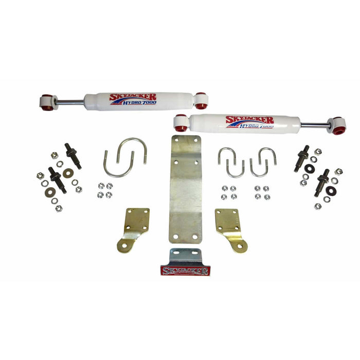 Skyjacker 7206 Steering Stabilizer Dual Kit Incl. Hydro 7000 Steering Dampners Brackets Hardware For Use w/HD Tie Rod PN JK717TR Or Other Aftermarket Tie Rod Using 1.75 Inch OD White Skyjacker - Truck Part Superstore