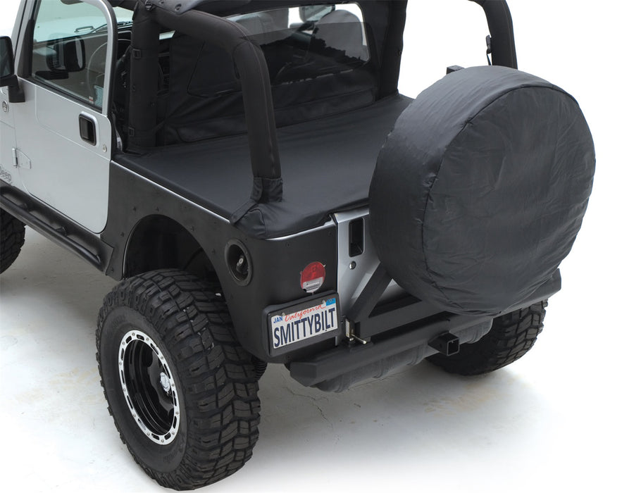 Smittybilt 721015 Tonneau Cover For OEM Soft Top W/Channel Mount 92-95 Wrangler YJ Denim Black Smittybilt - Truck Part Superstore