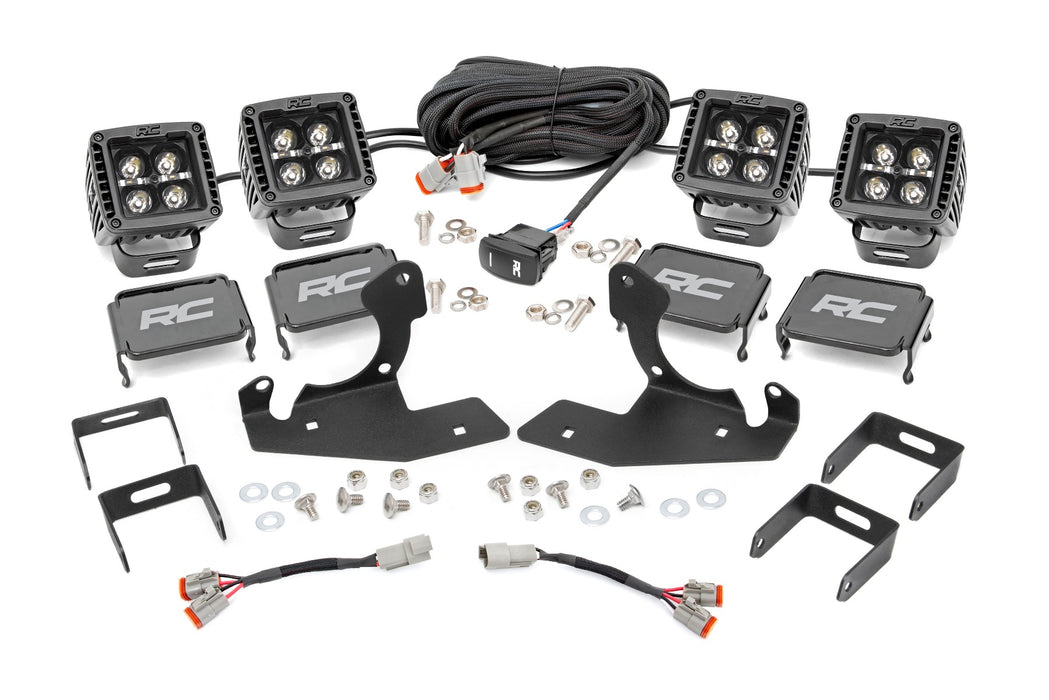 Rough Country 70628DRLA Chevrolet LED Fog Light Kit Black Series w/Amber DRL 11-14 Silverado 2500/3500HD Rough Country - Truck Part Superstore