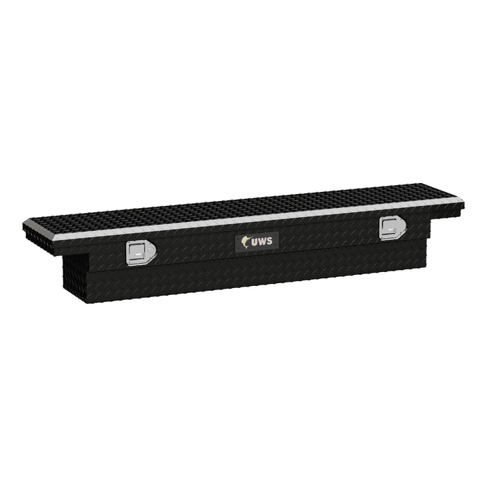 UWS TBS-63-SL-LP-B Gloss Black Aluminum 63in. Slim Truck Tool Box; Low Profile (LTL Shipping Only) - Truck Part Superstore