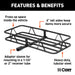 CURT 18145 48in. x 20in. Black Steel Basket Cargo Carrier (1-1/4in.; 2in. Adapter; 500 lbs. - Truck Part Superstore