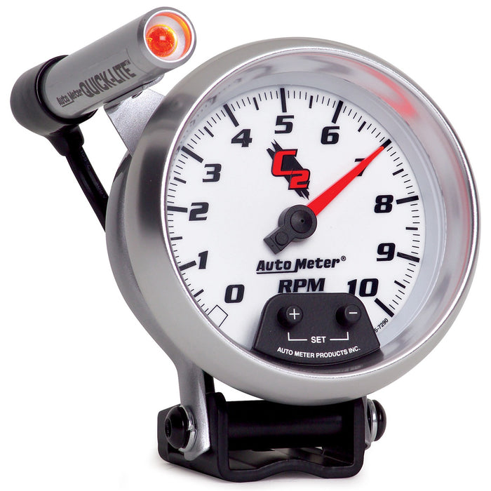 AutoMeter 7290 GAUGE; TACHOMETER; 3 3/4in.; 10K RPM; PEDESTAL W/EXT. QUICK-LITE; C2 - Truck Part Superstore