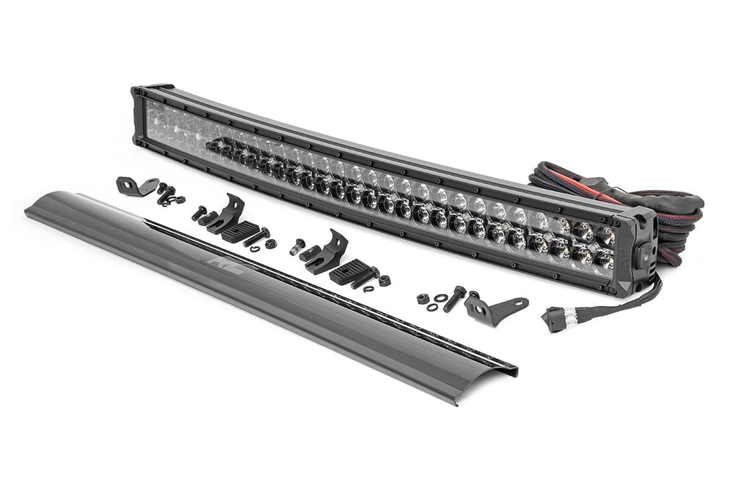 Rough Country 72930BD 30 Inch Curved CREE LED Light Bar Dual Row Black Series w/Cool White DRL Rough Country - Truck Part Superstore