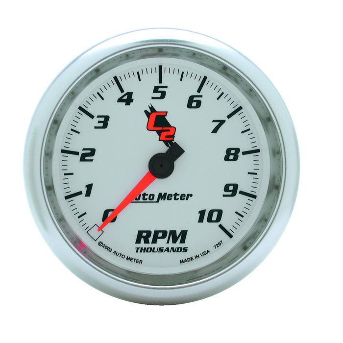 AutoMeter 7297 GAUGE; TACHOMETER; 3 3/8in.; 10K RPM; IN-DASH; C2 - Truck Part Superstore